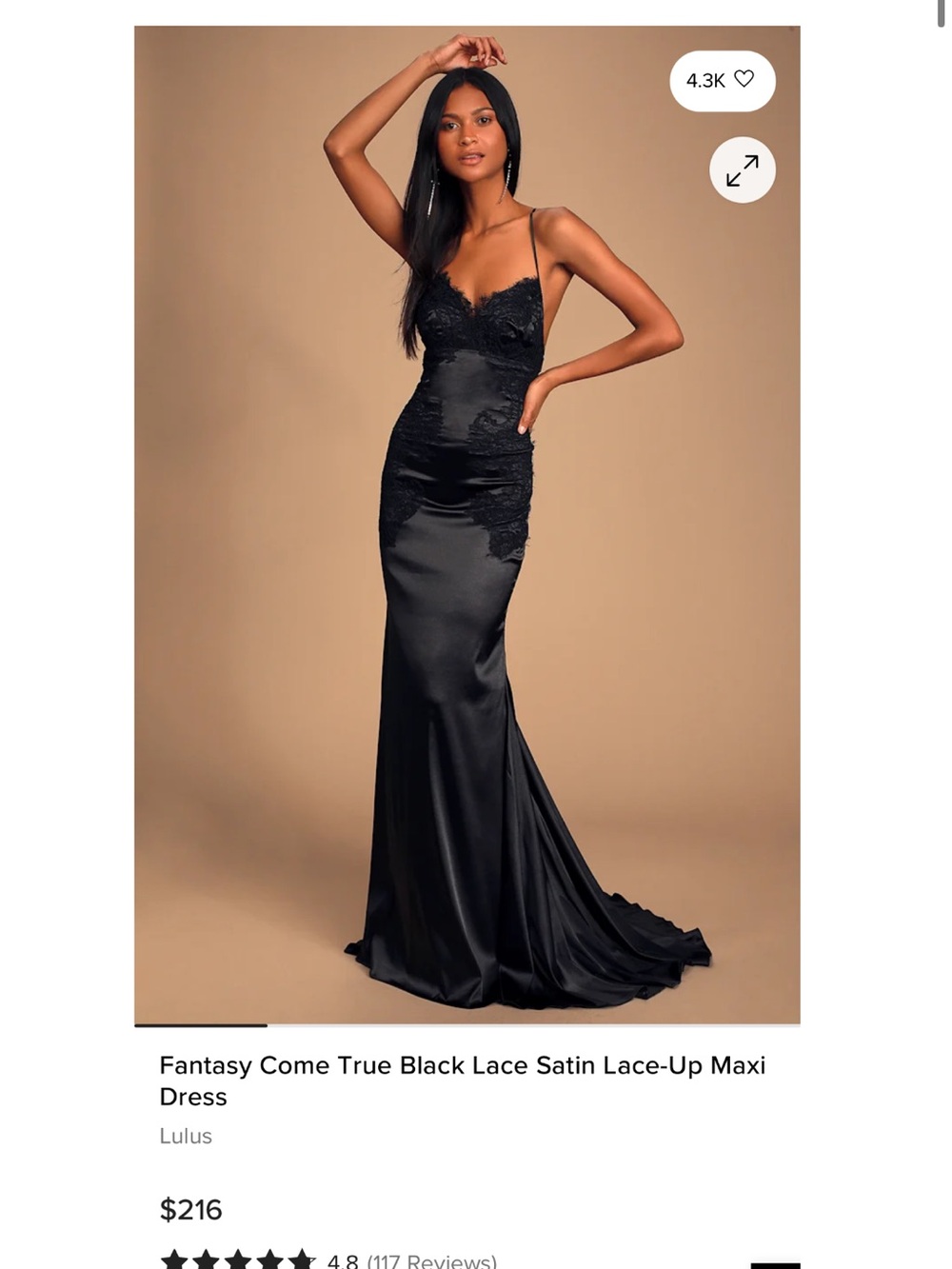 Lulu's Fantasy Come True Black Lace
Satin Lace-Up Maxi Dress - Picture 3 of 7